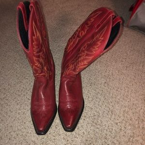 Laredo Red Leather Cowgirl Boots.